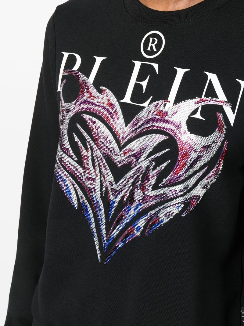 crystal-embellished logo-print sweatshirt 5