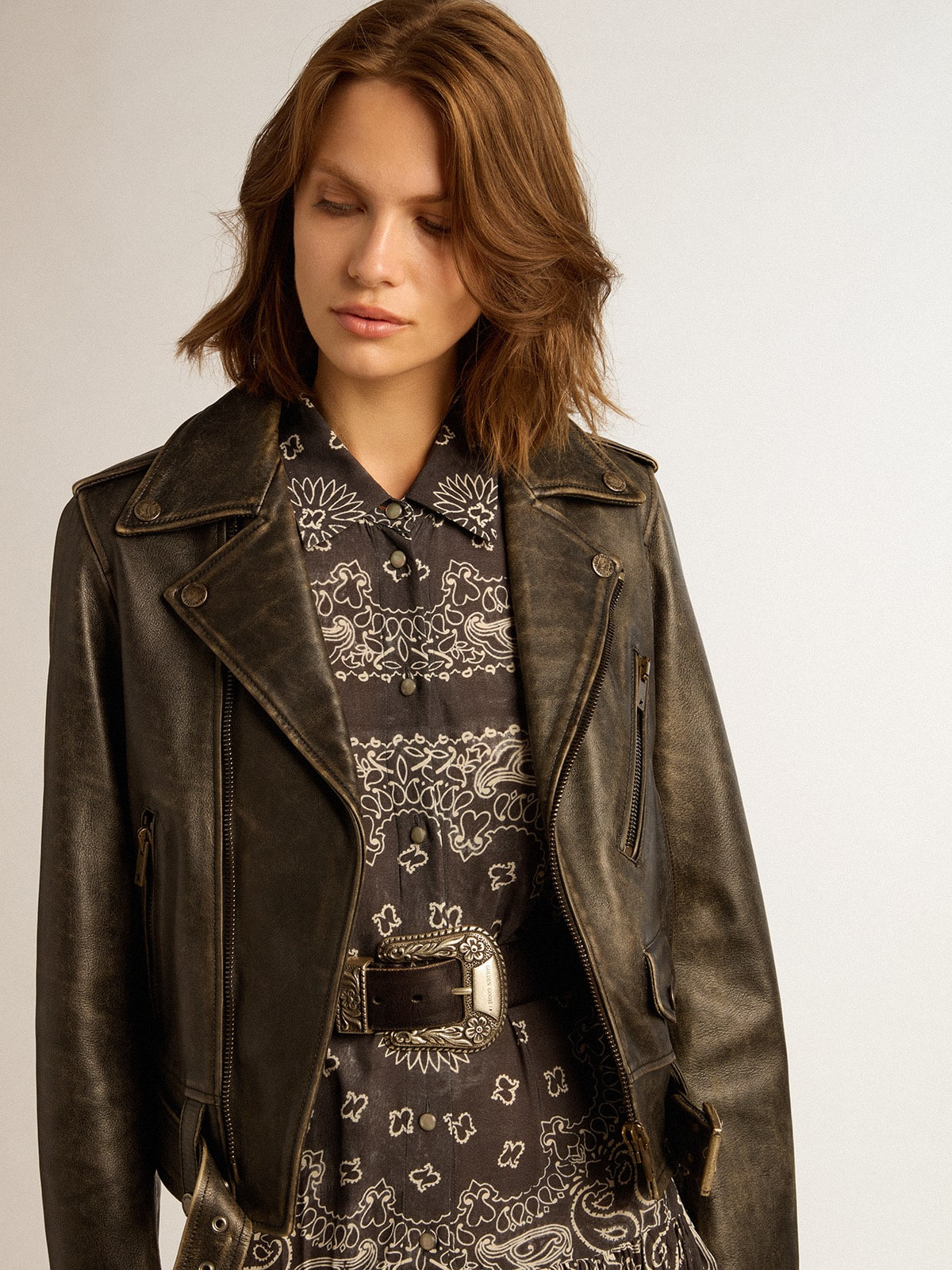 Women’s leather biker jacket - 2