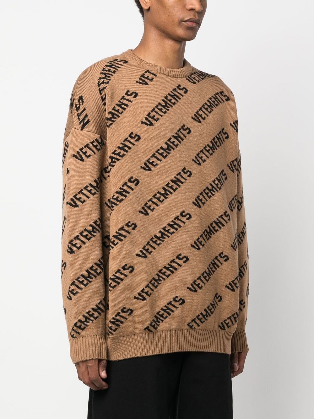 logo-print intarsia-knit jumper - 3