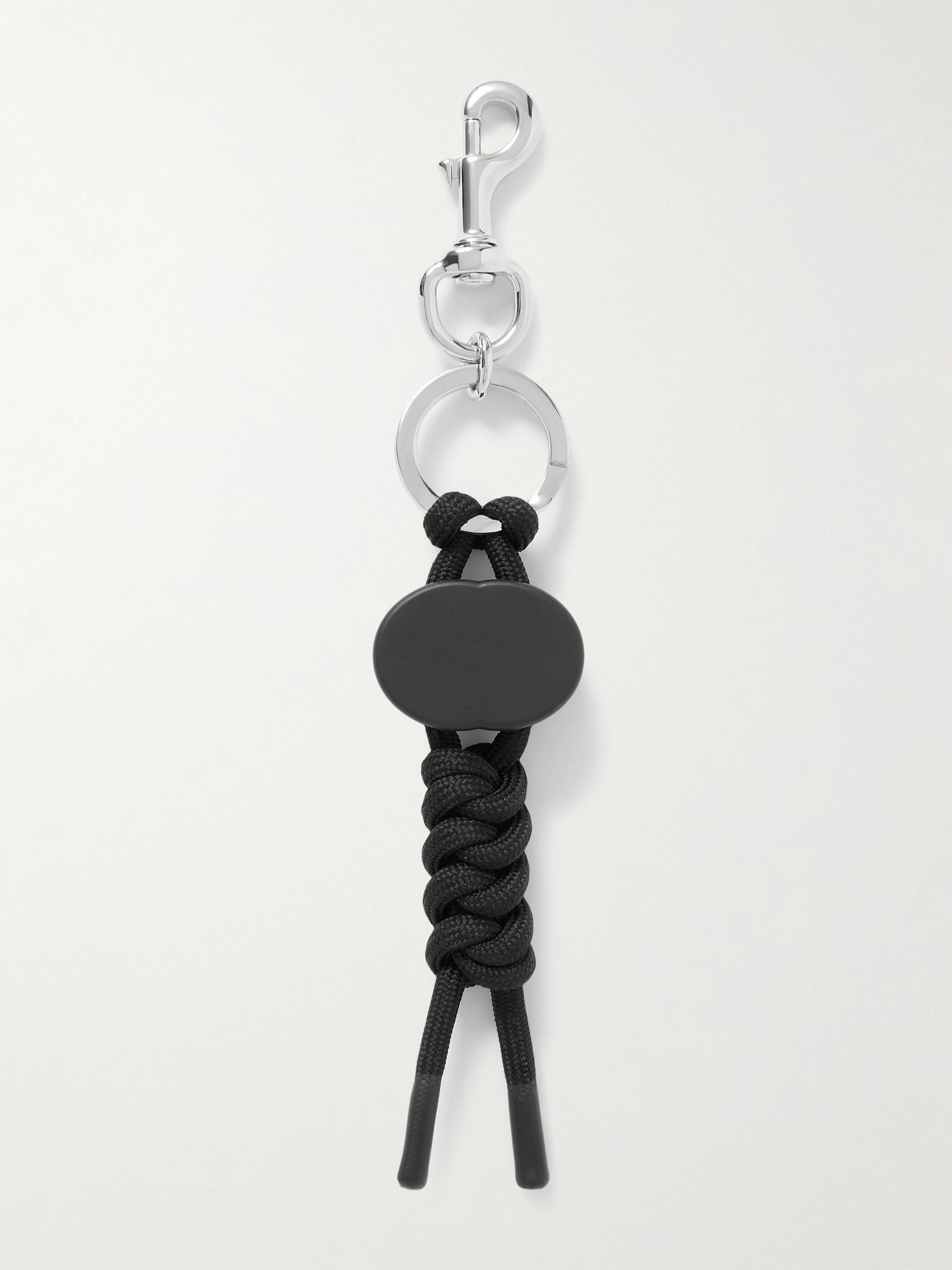 Silver-Tone, Rope and Leather Key Fob Black - 2