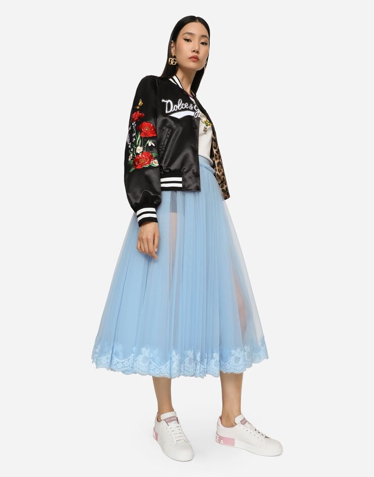 Satin jacket with embroidery - 5