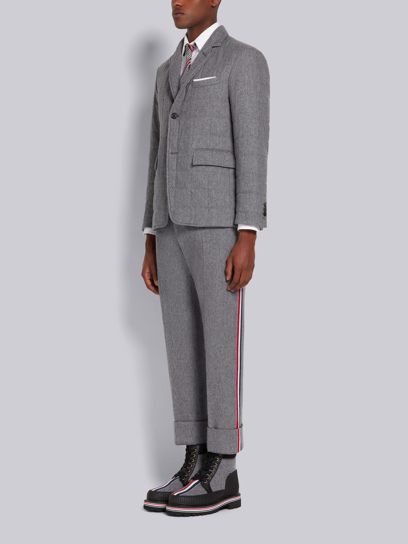 Medium Grey Lightweight Boiled Wool Engineered Stripe Waterproof Pu Sole All Terrain Boot 6