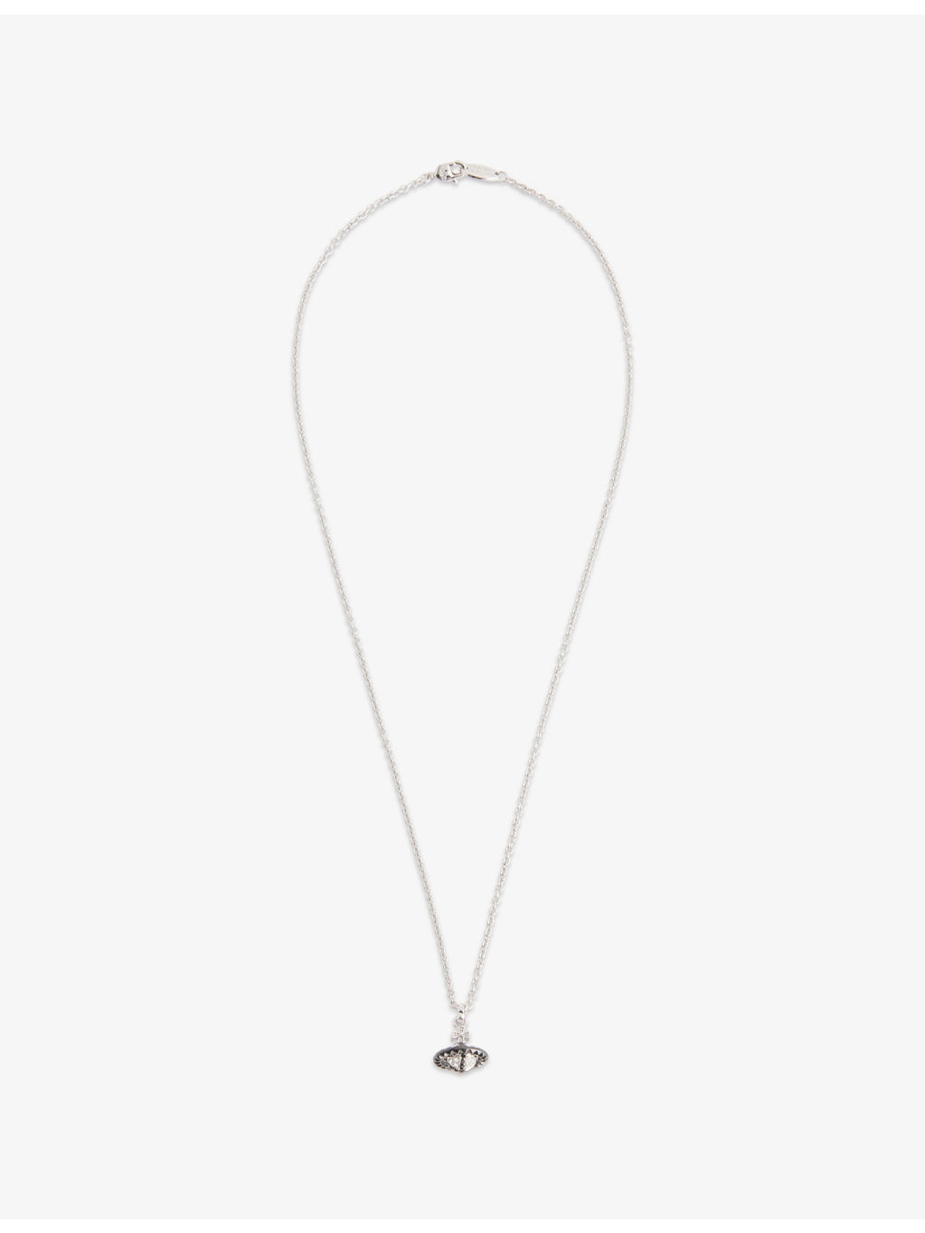 Man. Mayfair Small Orb Rhodium-Plated Brass and Crystal Pendant Necklace - 1