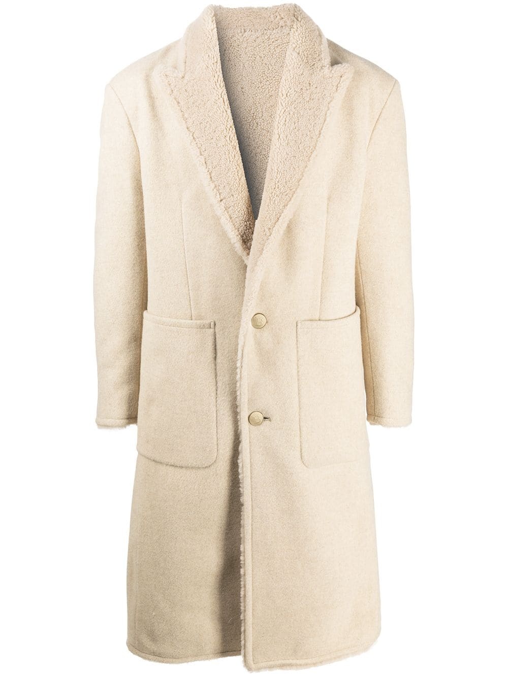 shearling-lined peak lapels coat - 1