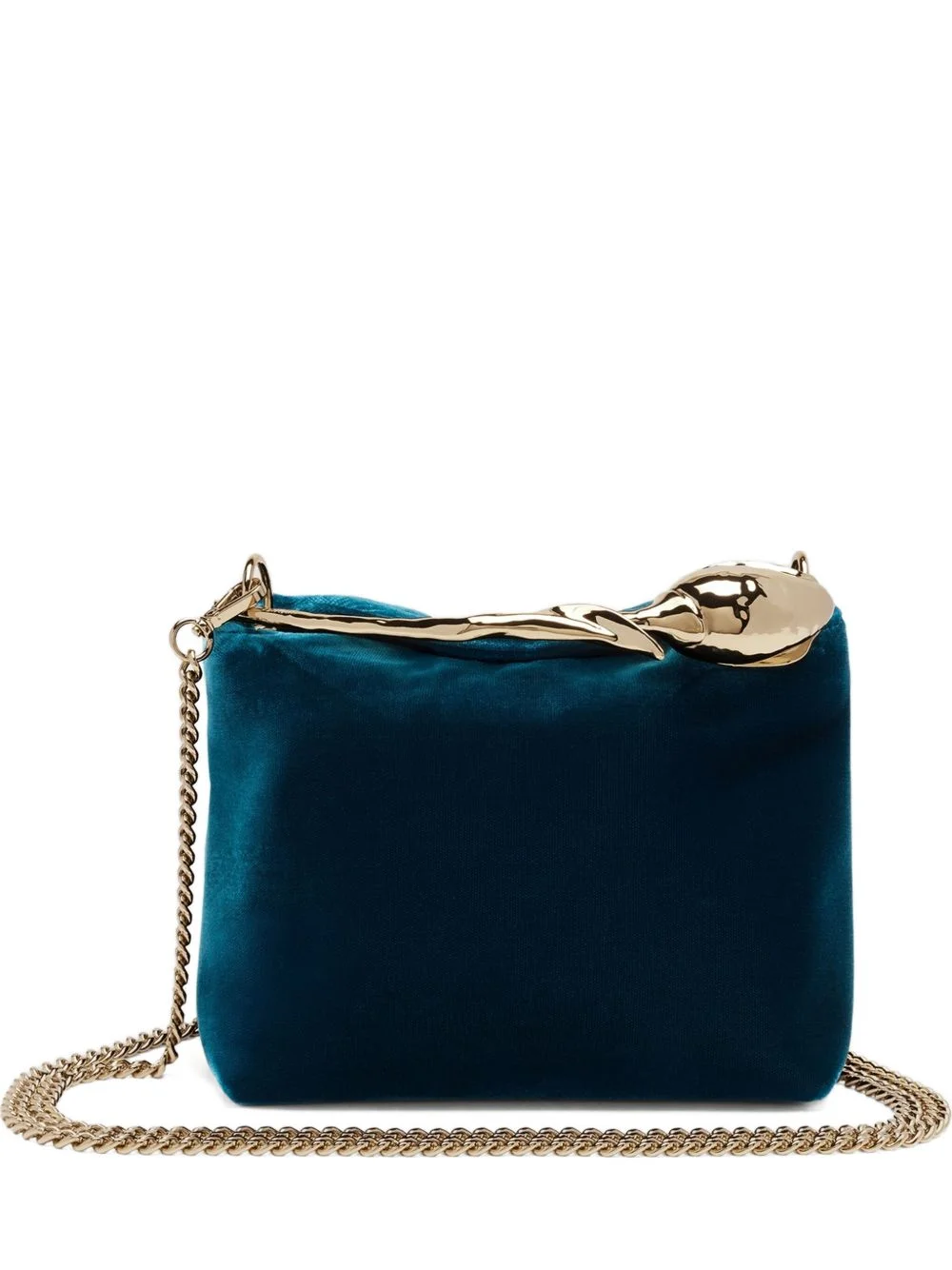 Bloom rose-shaped handle velvet mini bag - 1