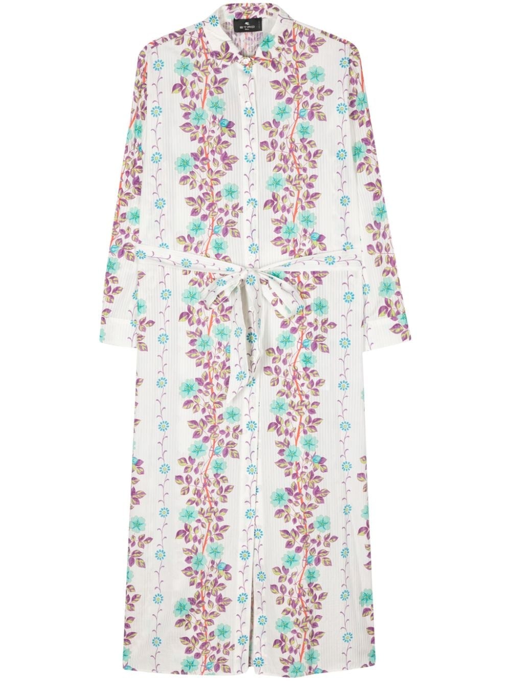 floral-print shirtdress - 1