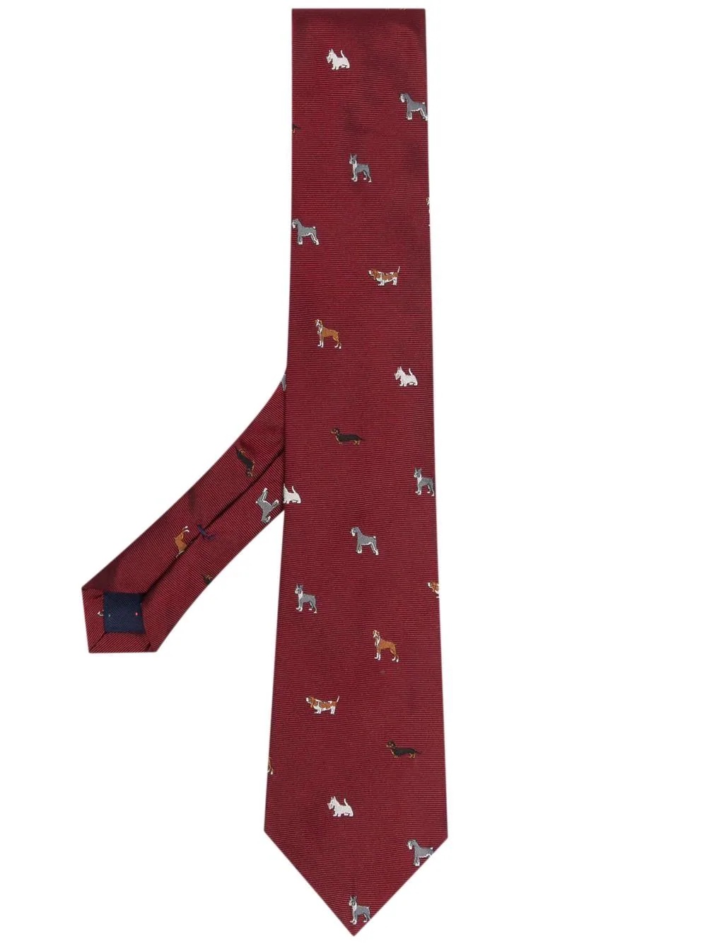 embroidered silk tie - 1