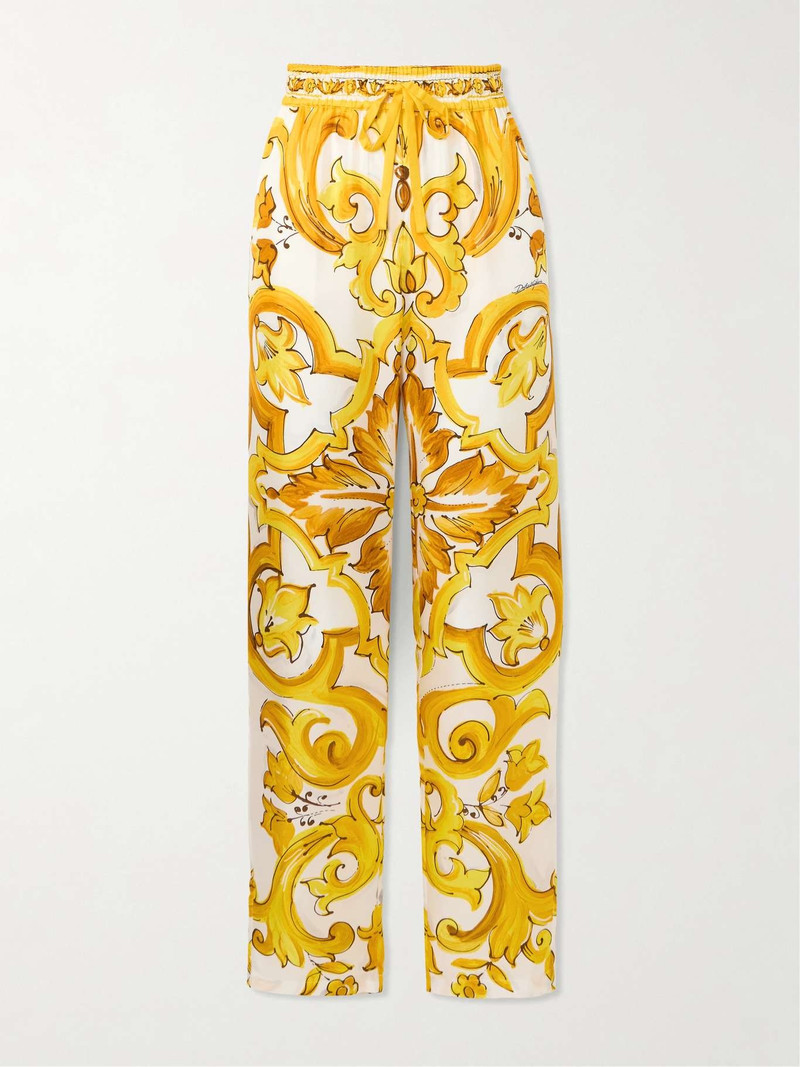 Maiolica printed silk-twill pants - 1