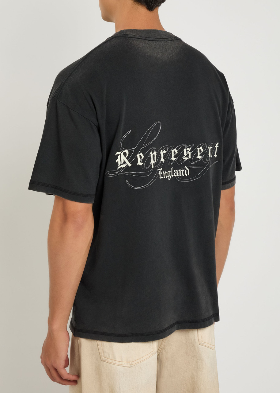 Represent Legacy Overprint Logo Cotton T-shirt - 3