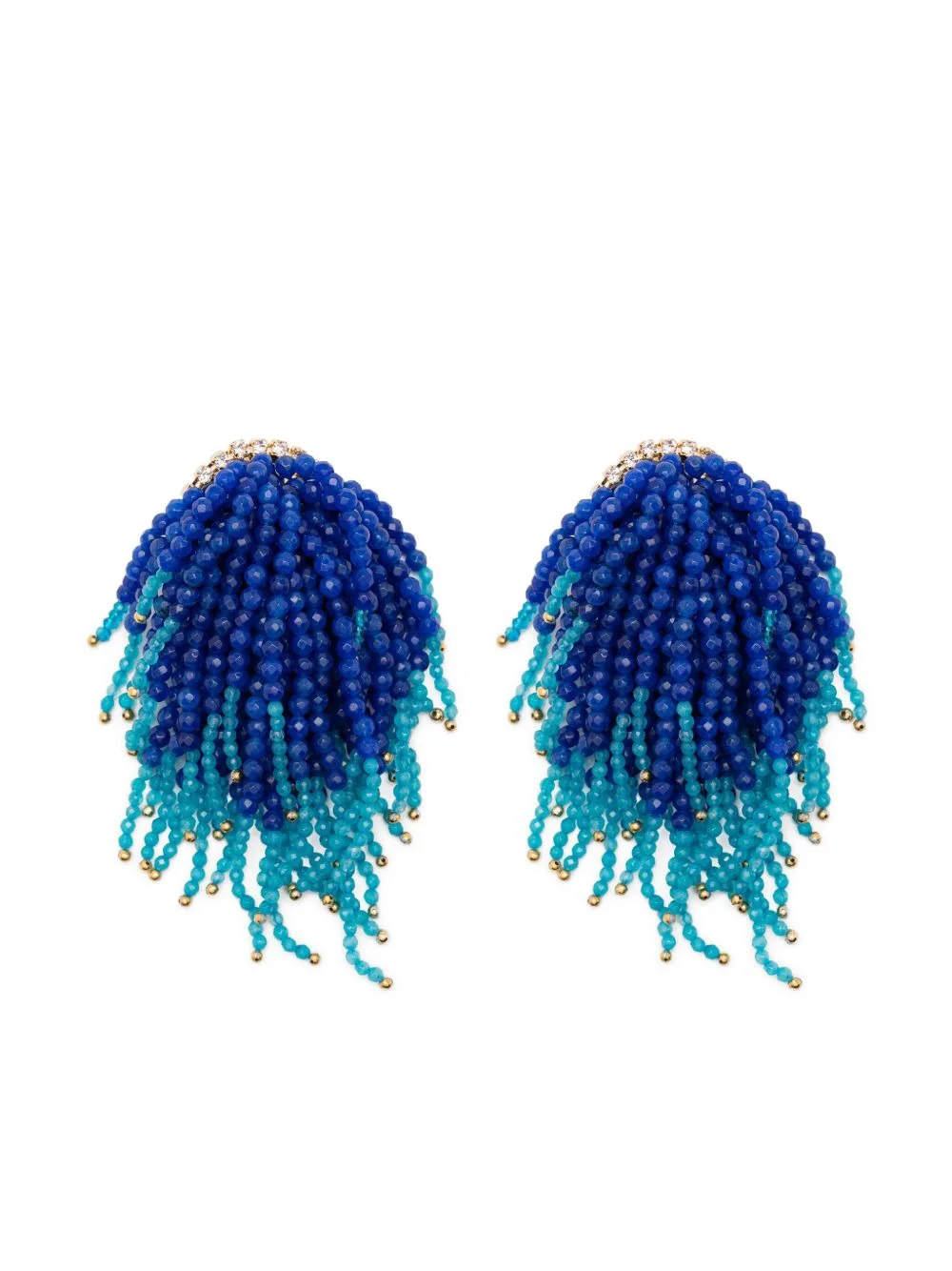 beaded tassel earring - 1
