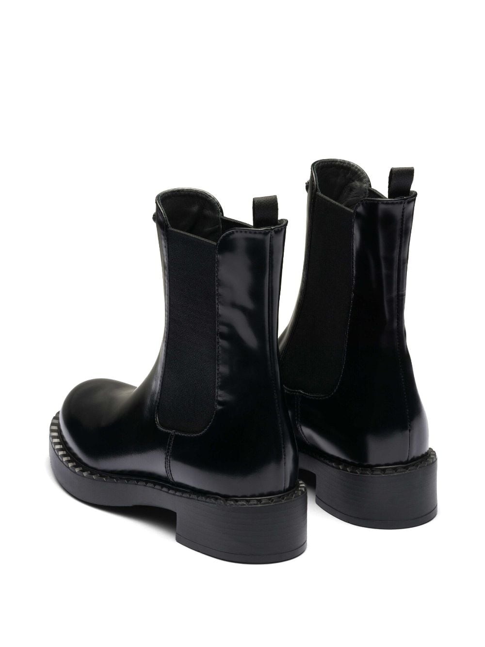 logo plaque brushed-effect ankle boots - 3