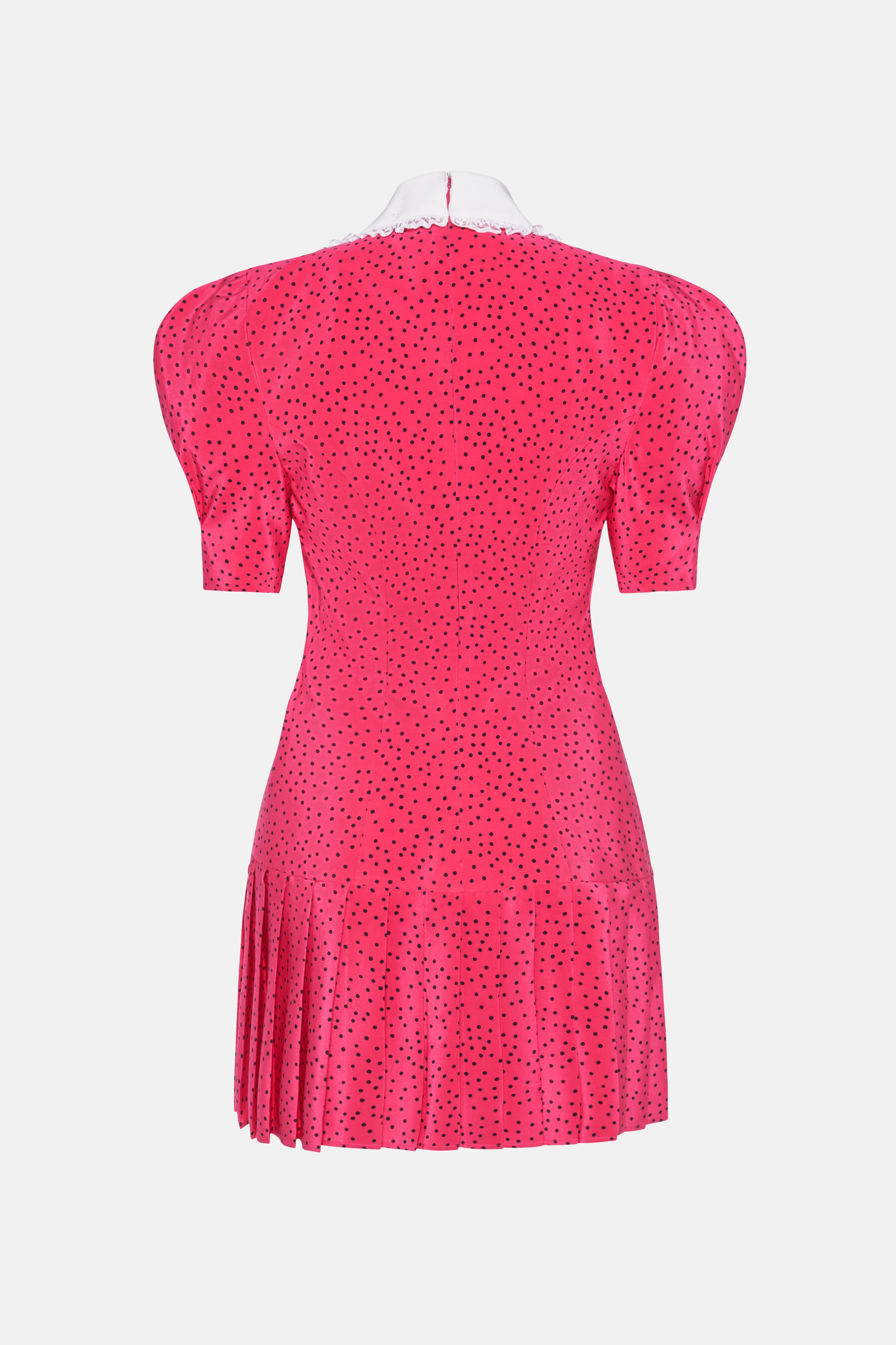POLKA DOT SILK DOUBLE BREASTED MINI DRESS - 2