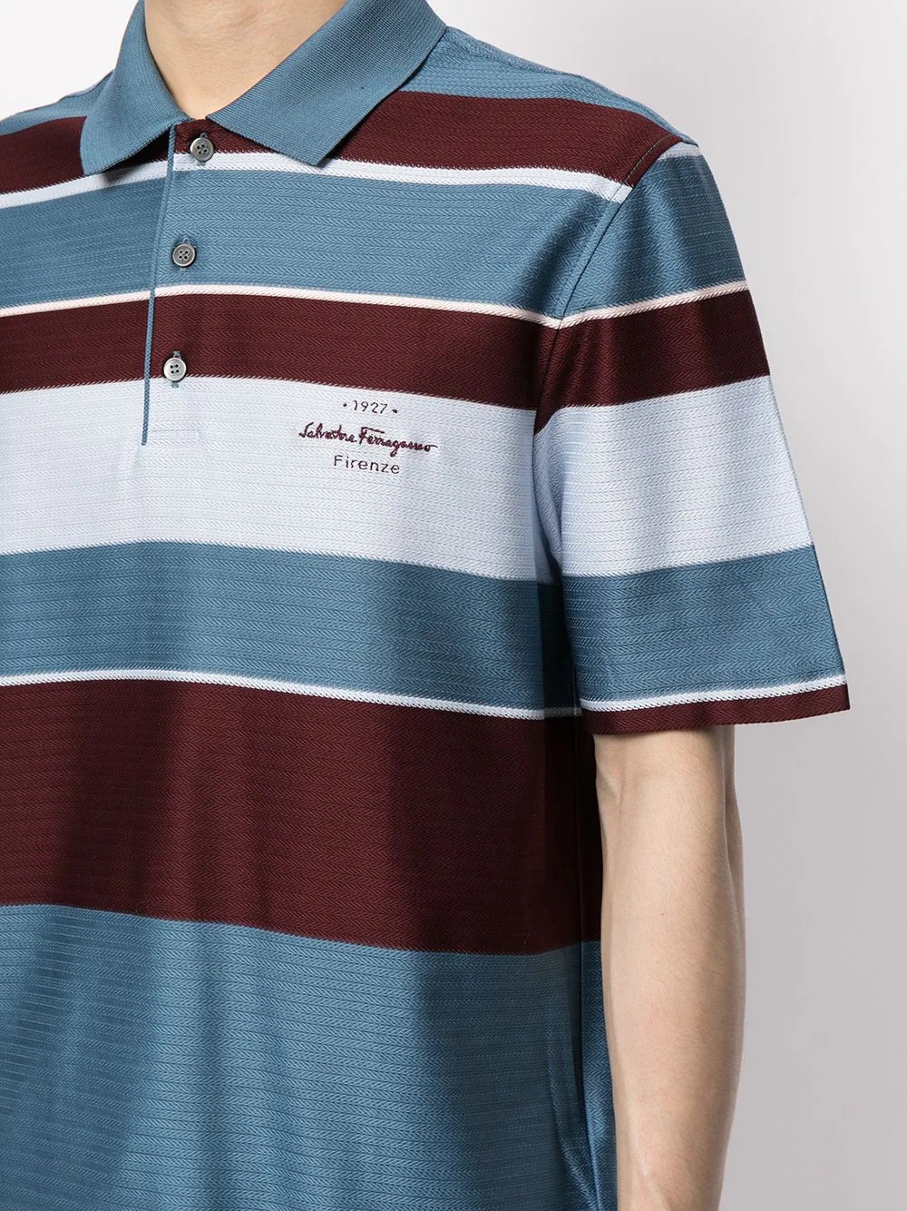 horizontal-stripe polo shirt - 5