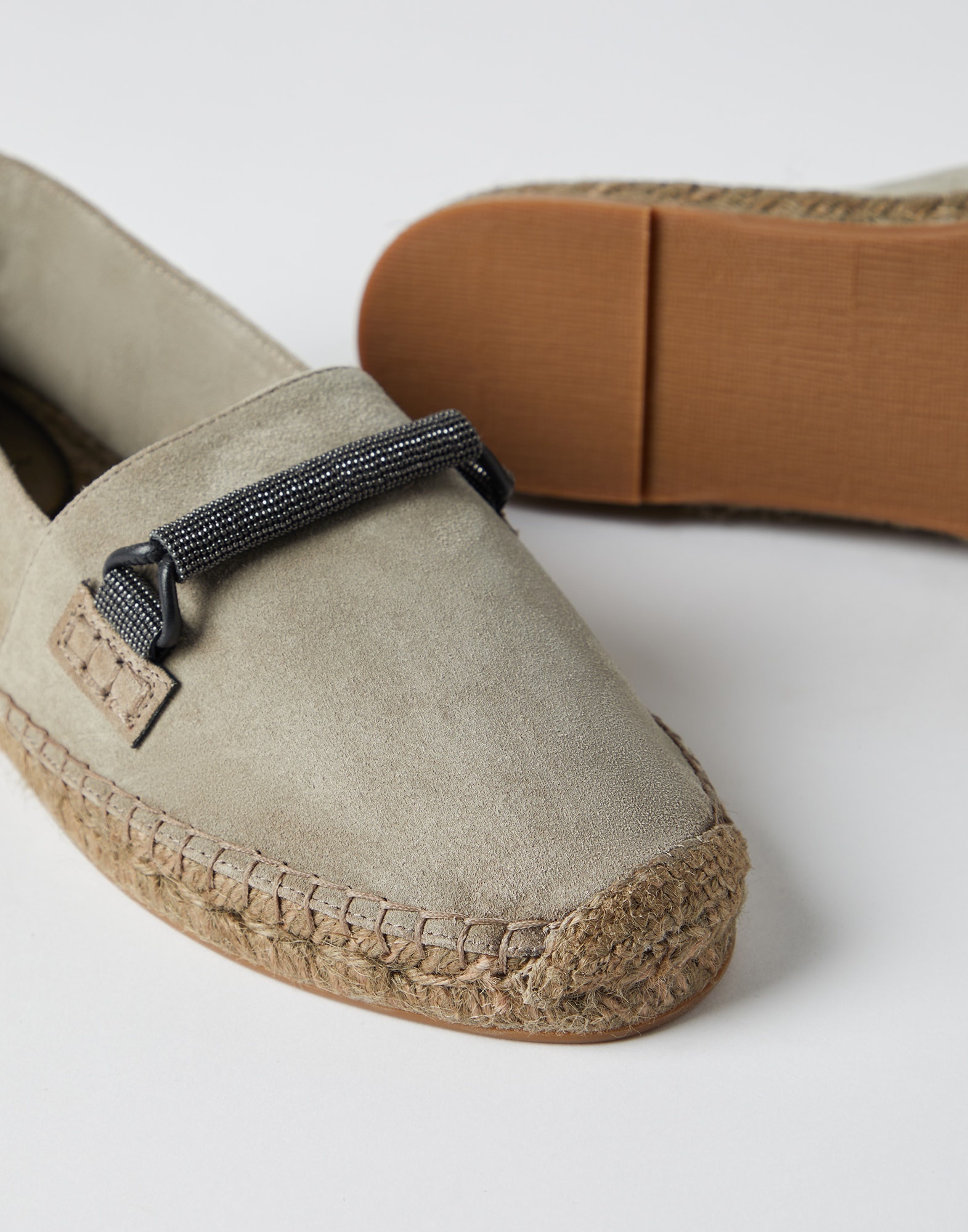 Suede espadrilles with precious bar detail - 4