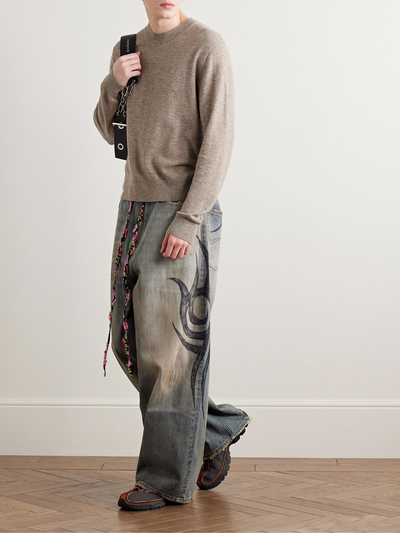 Kalas Logo-Appliquéd Wool and Yak-Blend Sweater Neutral - 2
