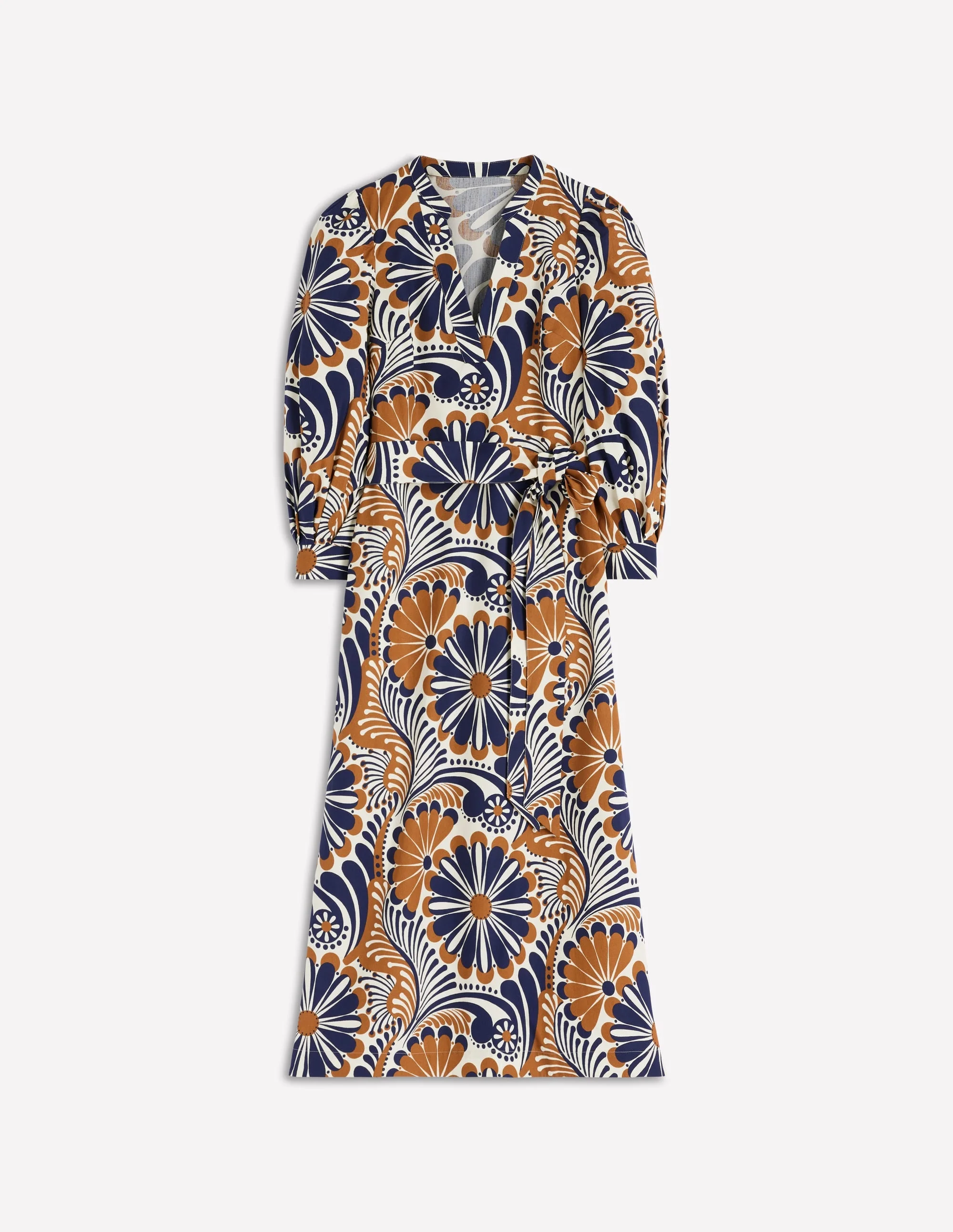 Octavia Cotton Dress-Navy Euphoric Gardens - 1