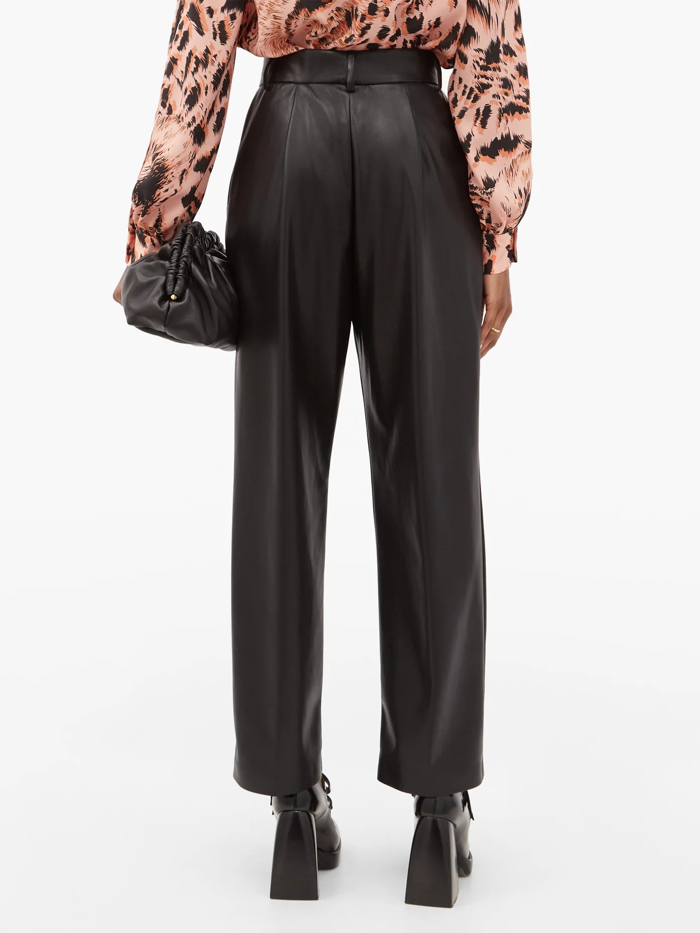 High-rise faux-leather trousers - 5