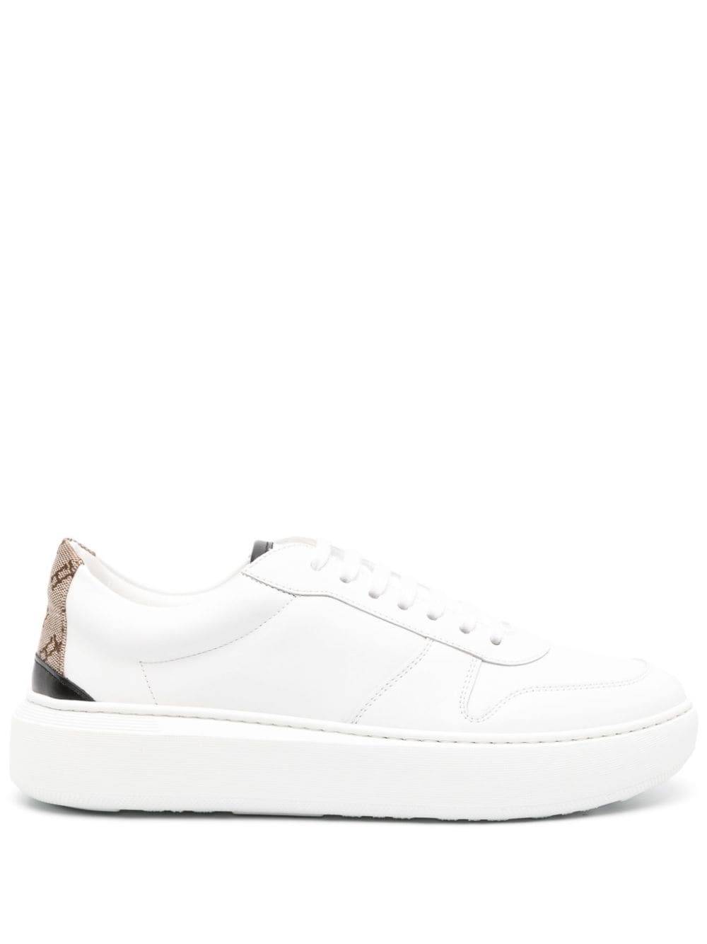 leather lace-up sneakers - 1