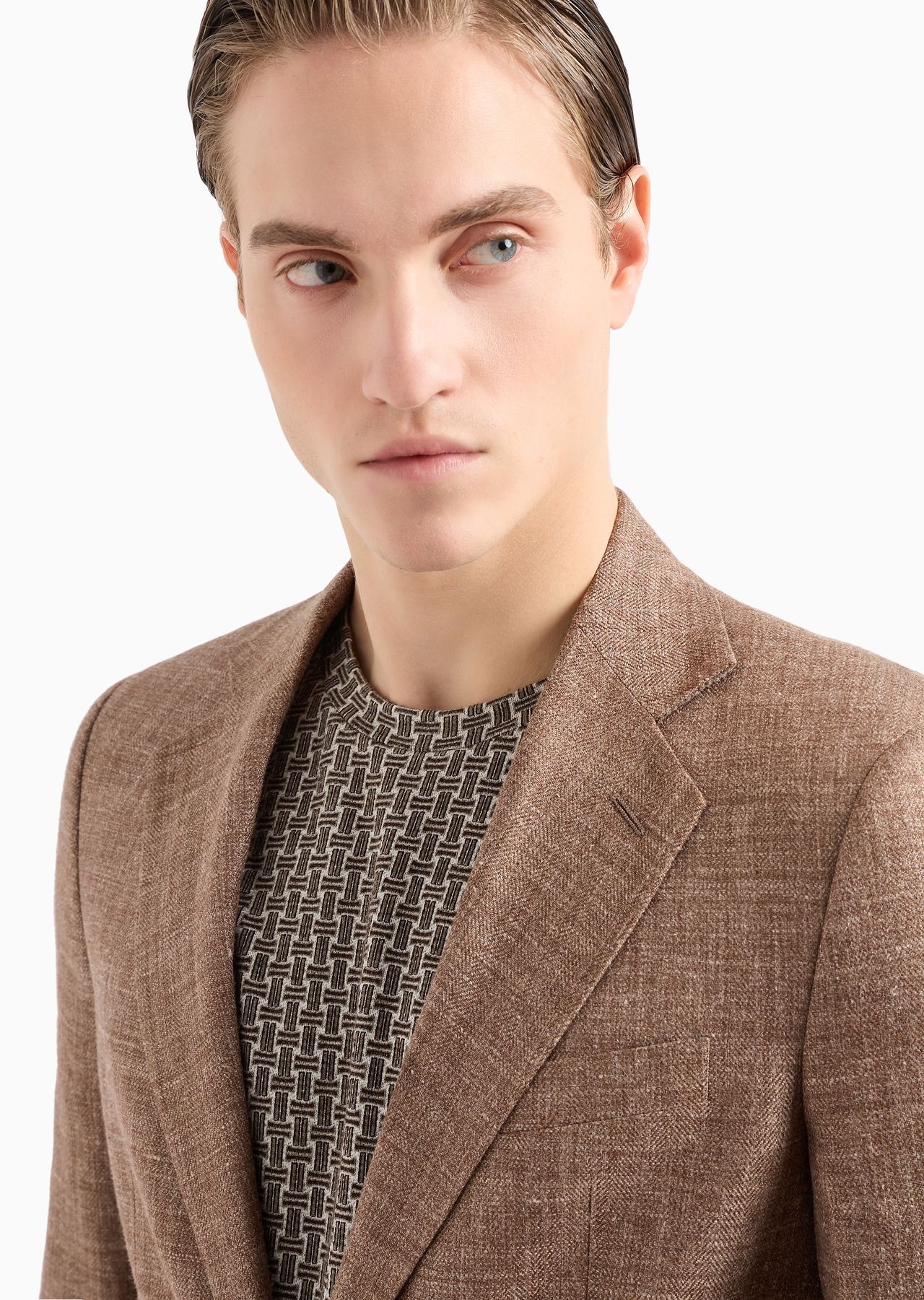 George line single-breasted jacket in linen and silk - 6