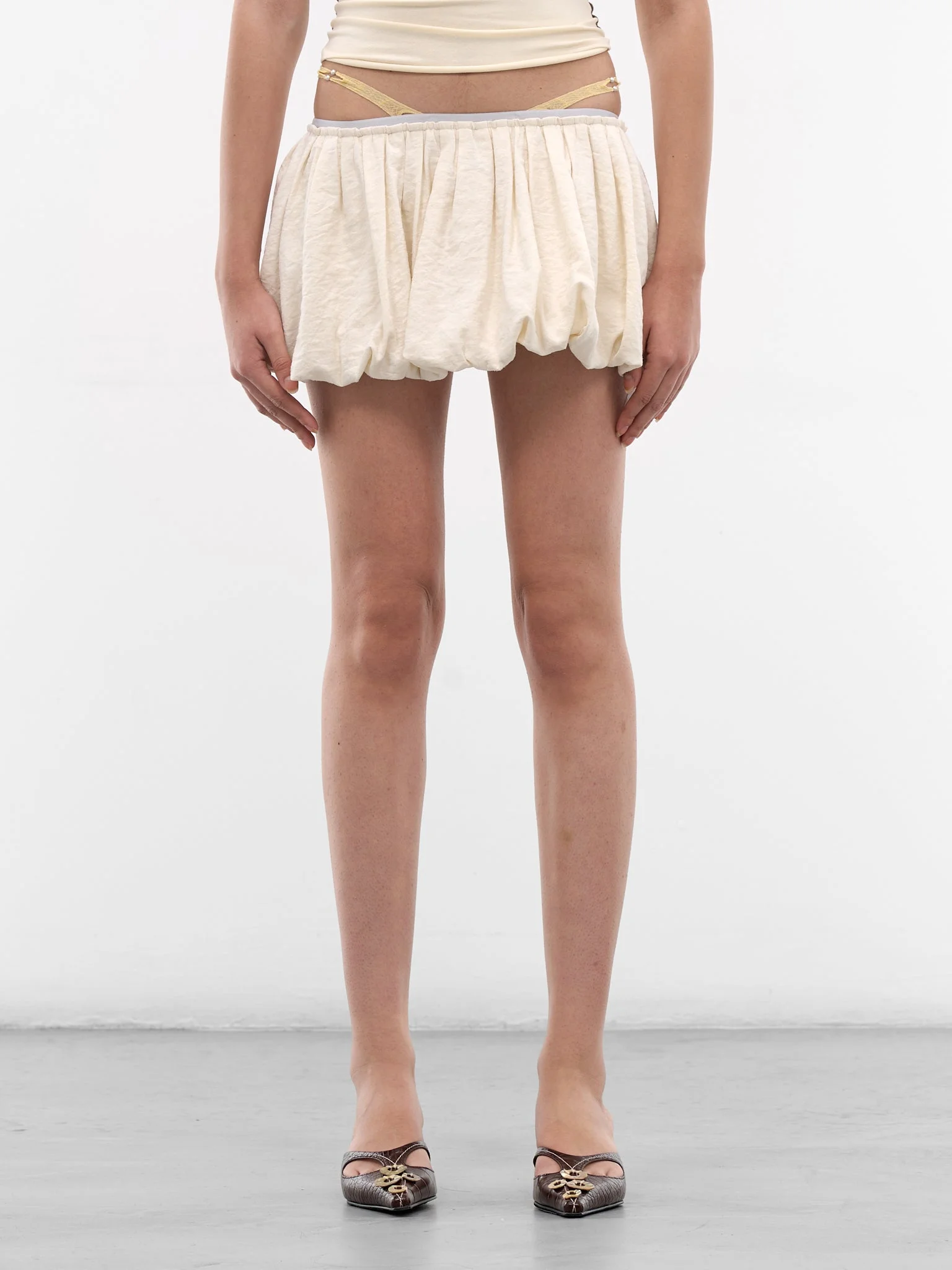 Textured Silk G-String Bubble Skirt - 1