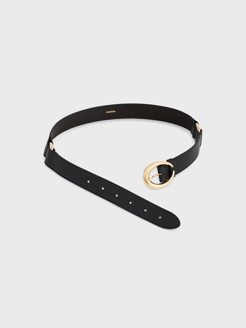 RING BELT IN BLACK AND GOLD CLASSIC LEATHER 3