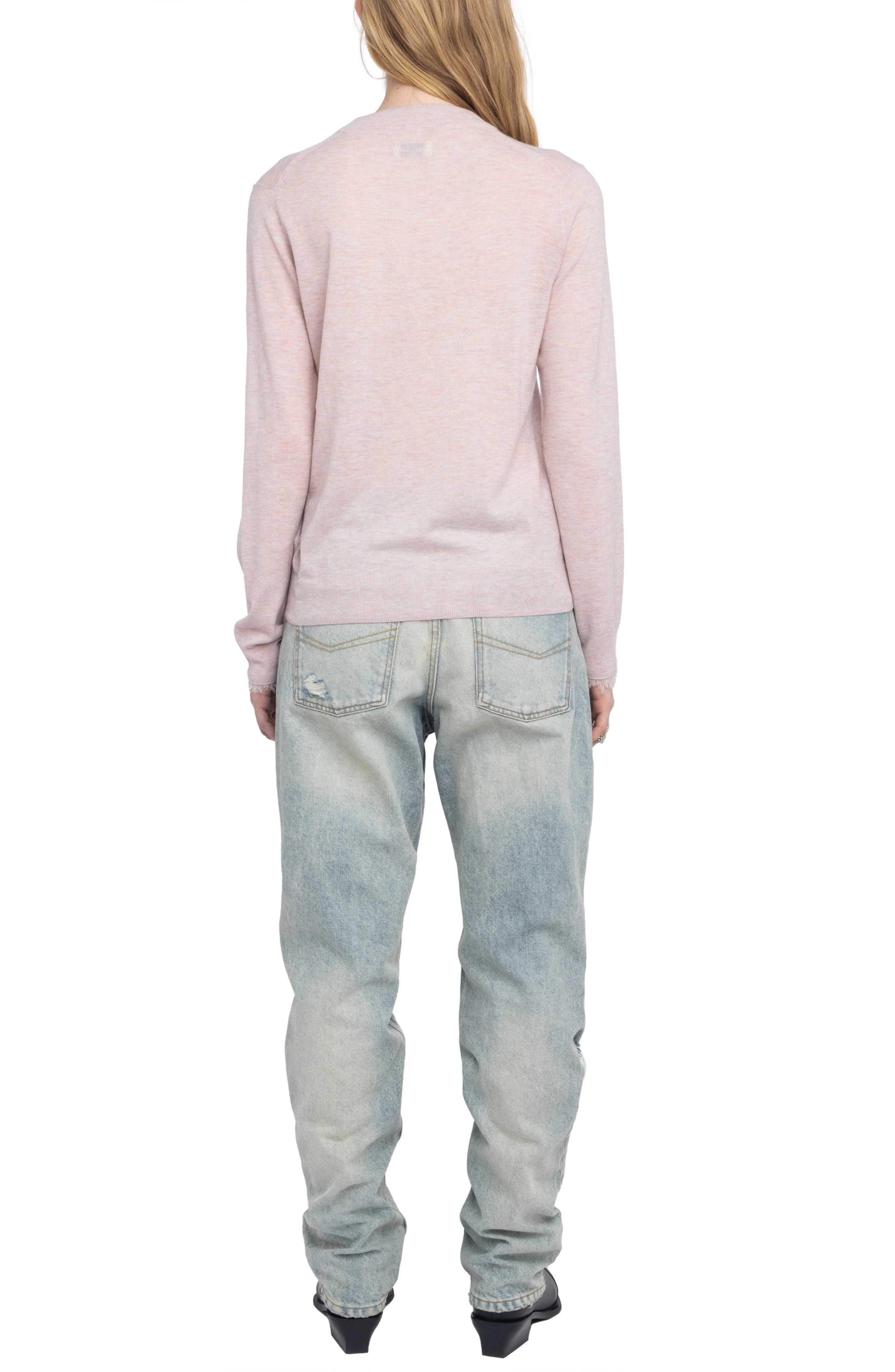 Zadig & Voltaire Ivy Crewneck Cashmere Sweater in Bebe at Nordstrom - 6