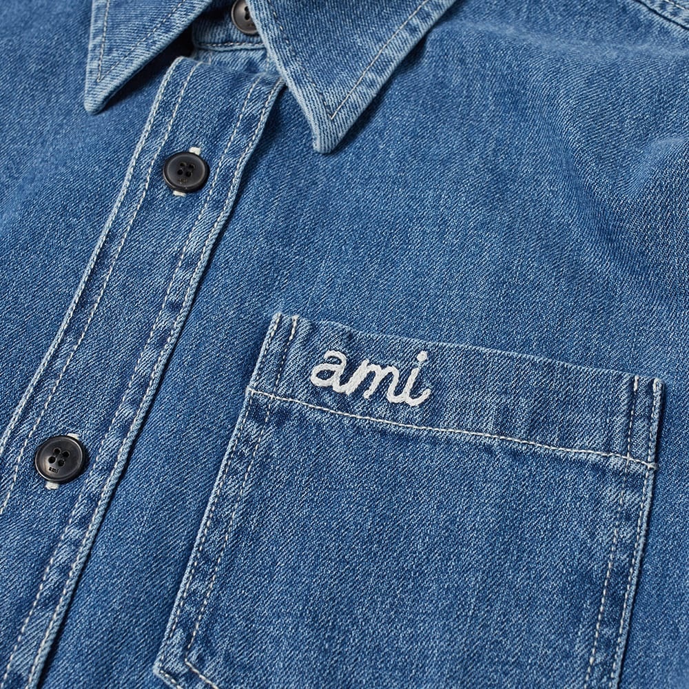 AMI Monogram Pocket Denim Overshirt - 2