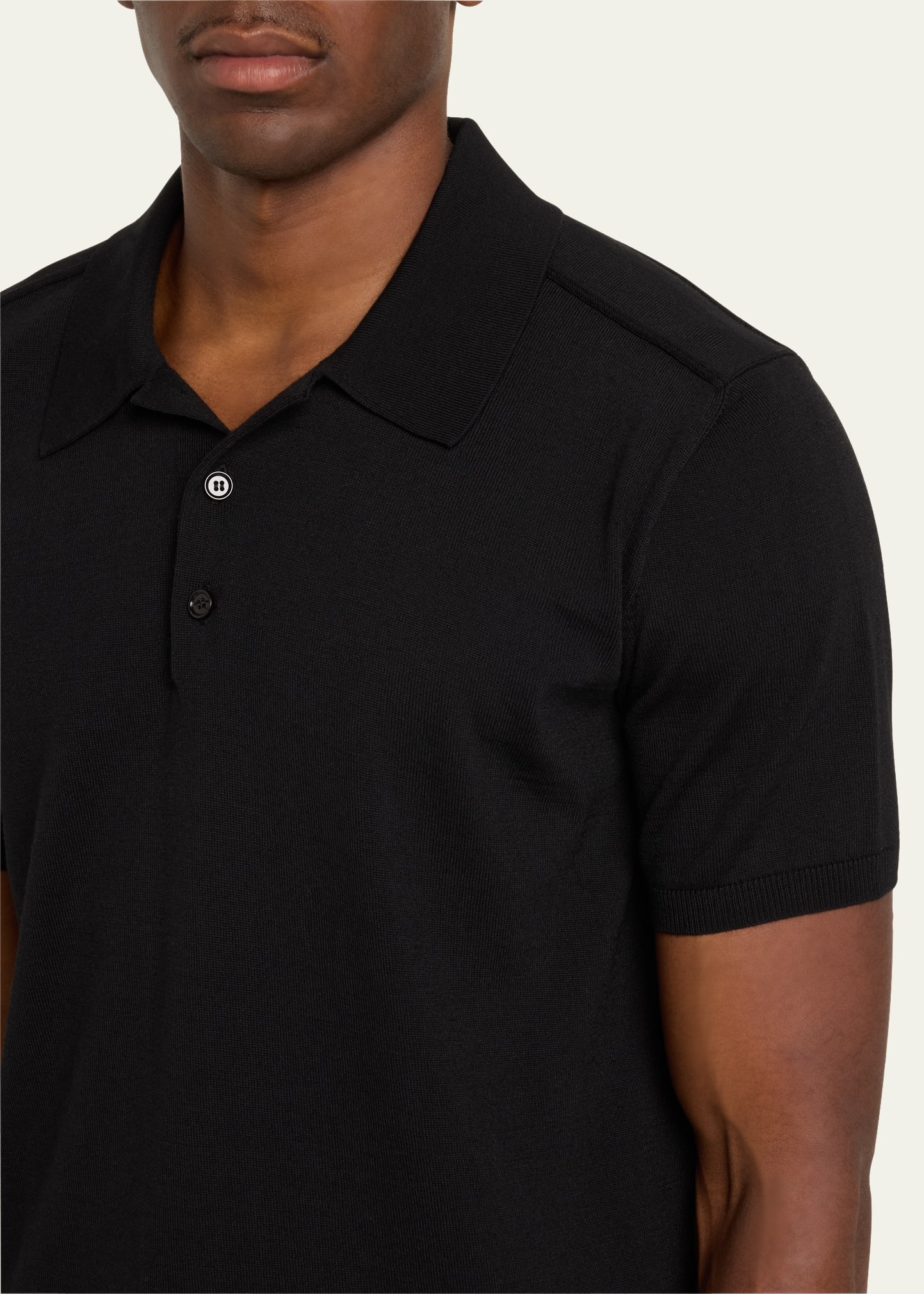 Men's Wool Knit Polo Shirt - 5