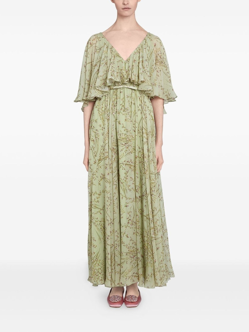 GIAMBATTISTA VALLI cape-detail floral-print dress outlook