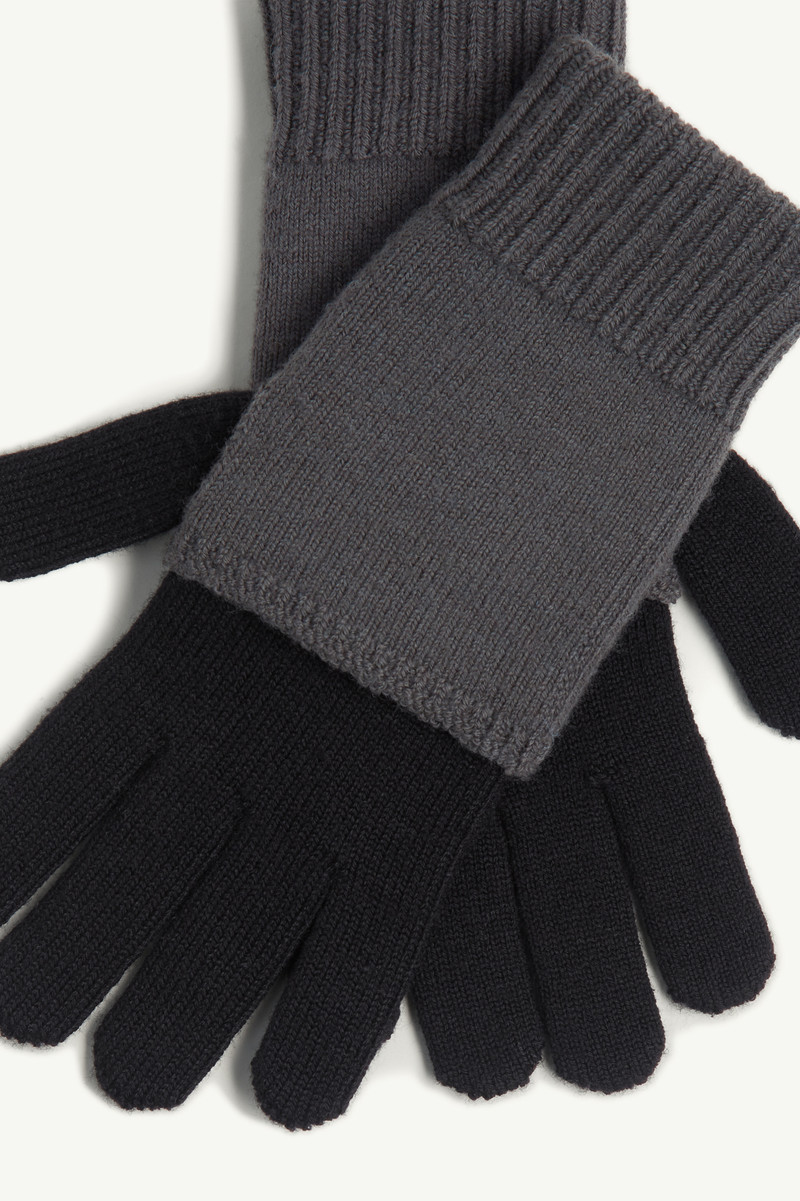 MM6 Maison Margiela Two-tone knit gloves outlook
