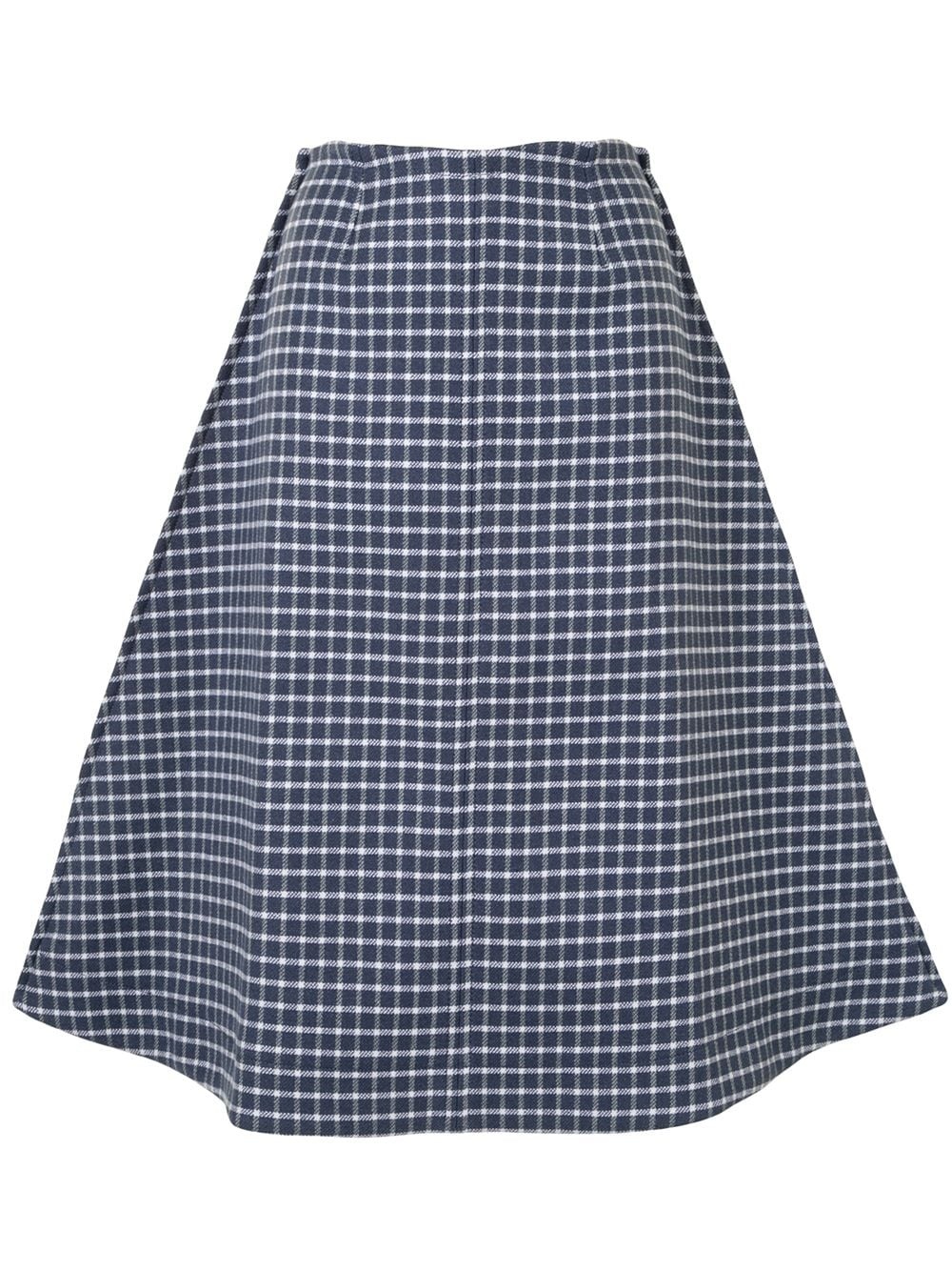 checked A-line midi skirt - 1