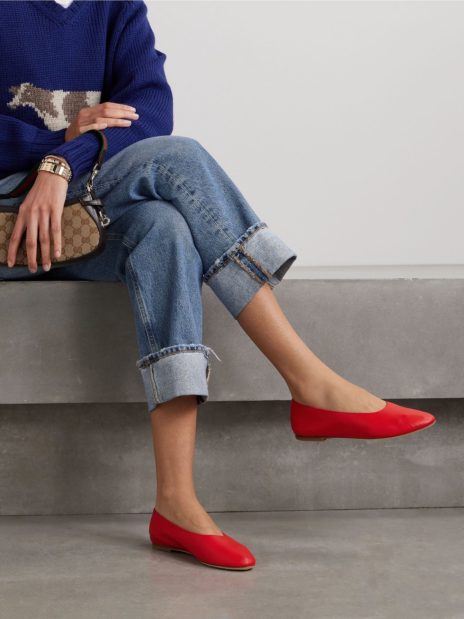 Alba leather ballet flats Red - 2