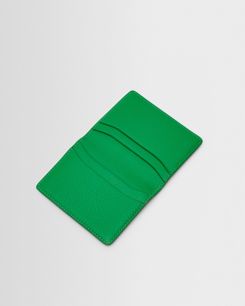 Wax London Forbe - Bright Green Grain Leather Cardholder outlook