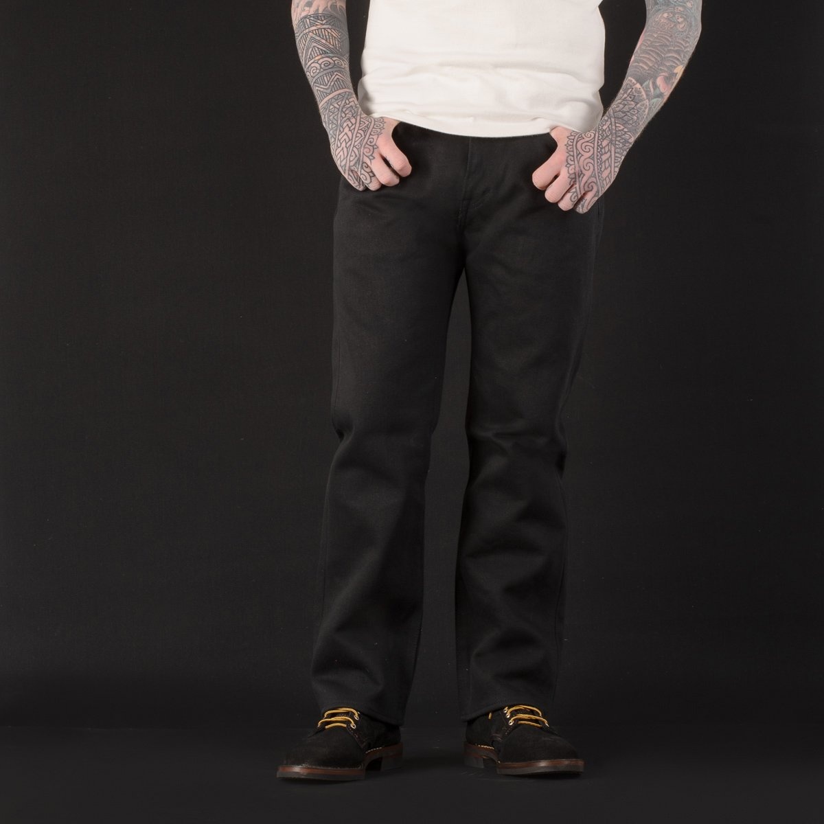 21oz Non-Fade Denim Straight Cut Jeans - Superblack - 6