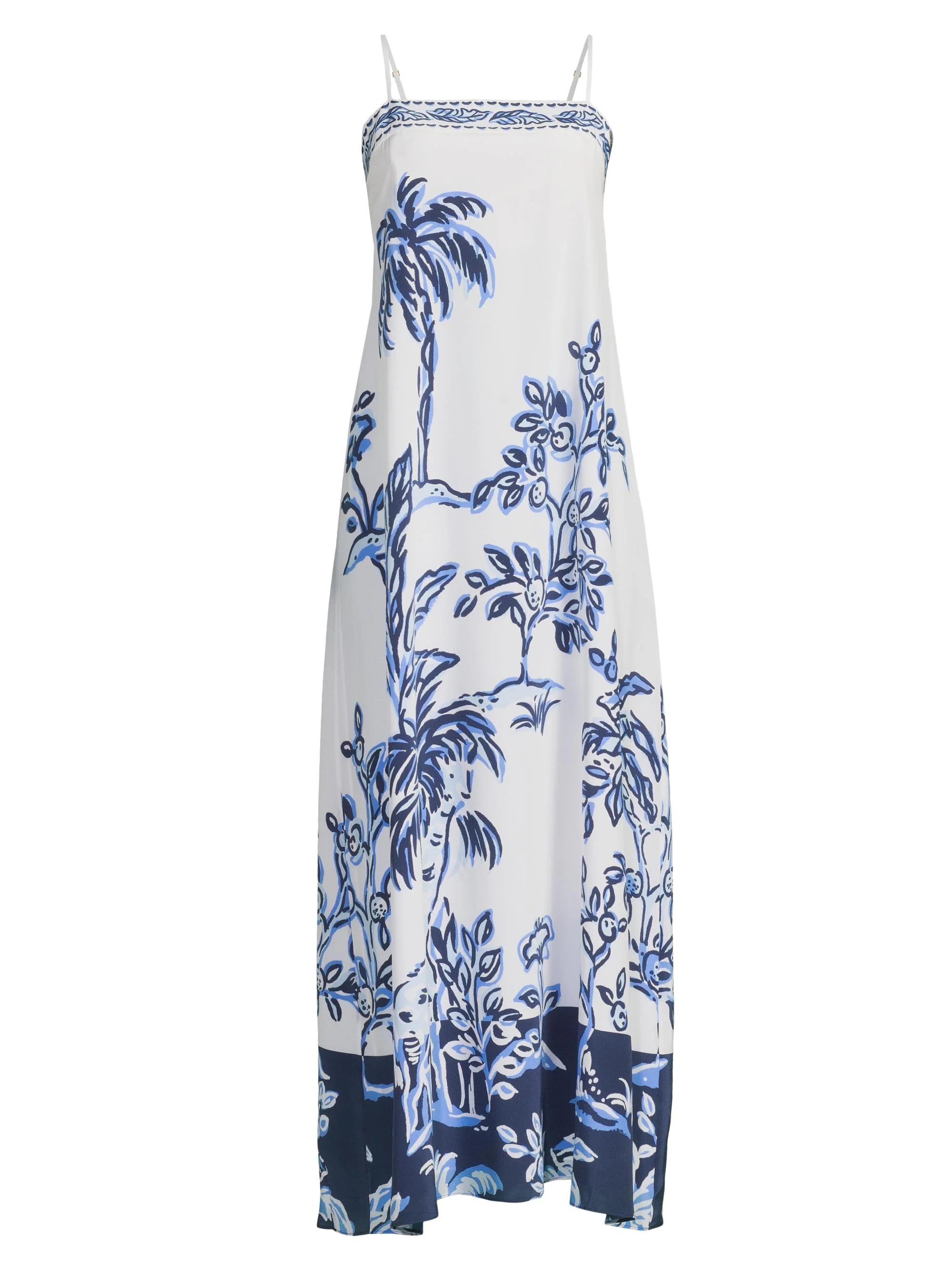Women's Jesslyn Silk Maxi Slip Dress - Resort White - 1