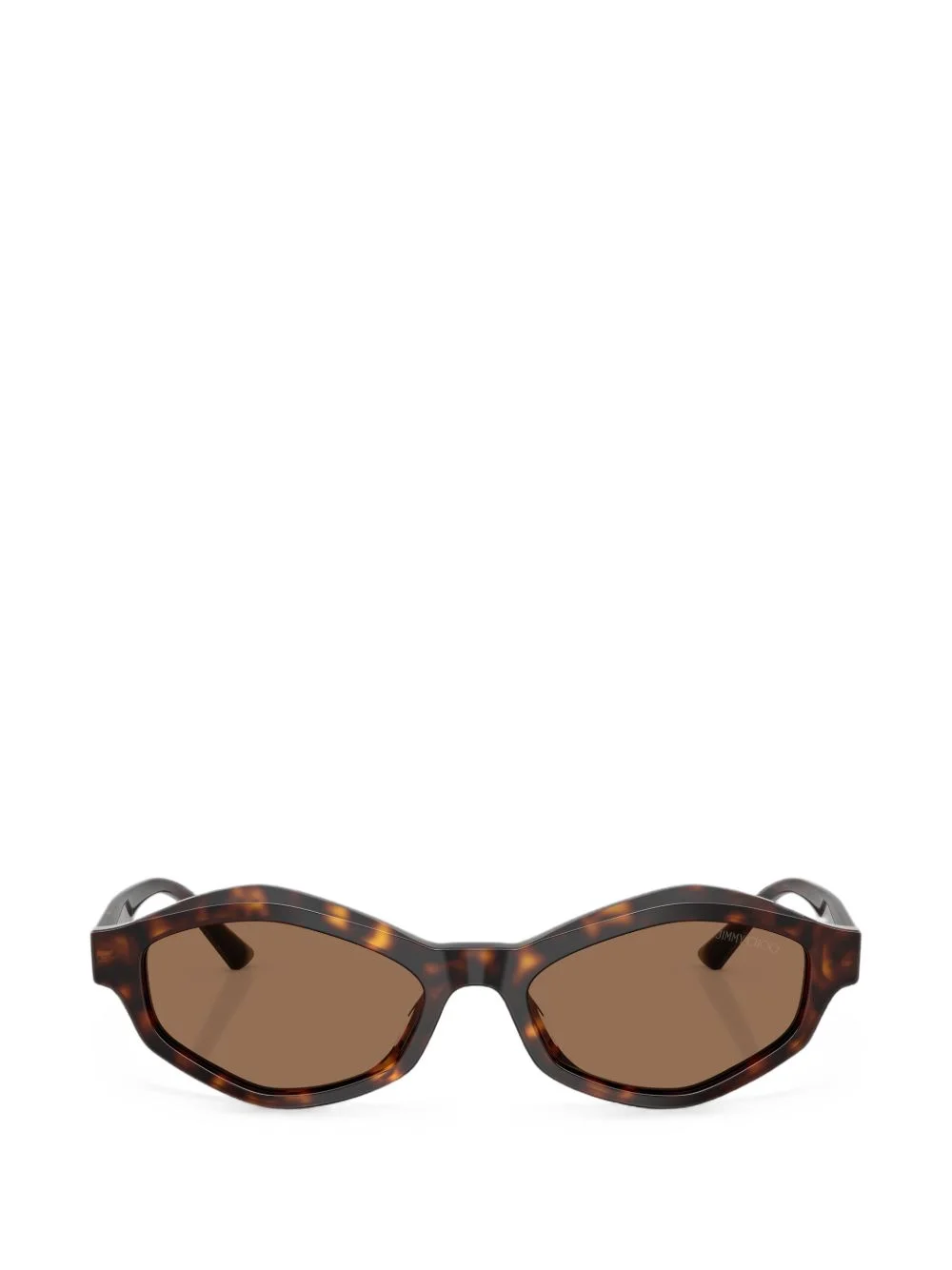 tortoiseshell-effect geometric-frame sunglasses - 1