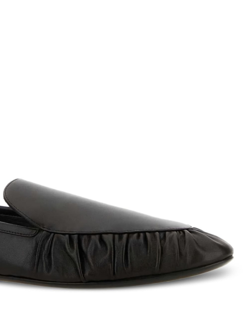 SAINT LAURENT Alain ruffled leather loafers outlook