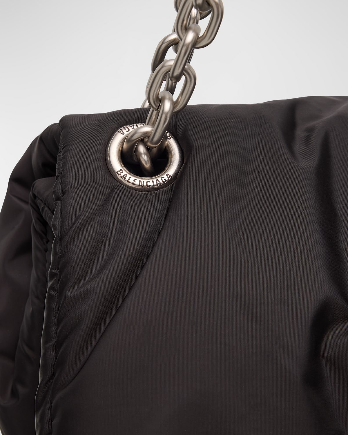 【関税&送料込】Balenciaga Black Nylon Medium Monaco Shoulde BALENCIAGA Monaco Medium Recycled Nylon Shoulder Bag