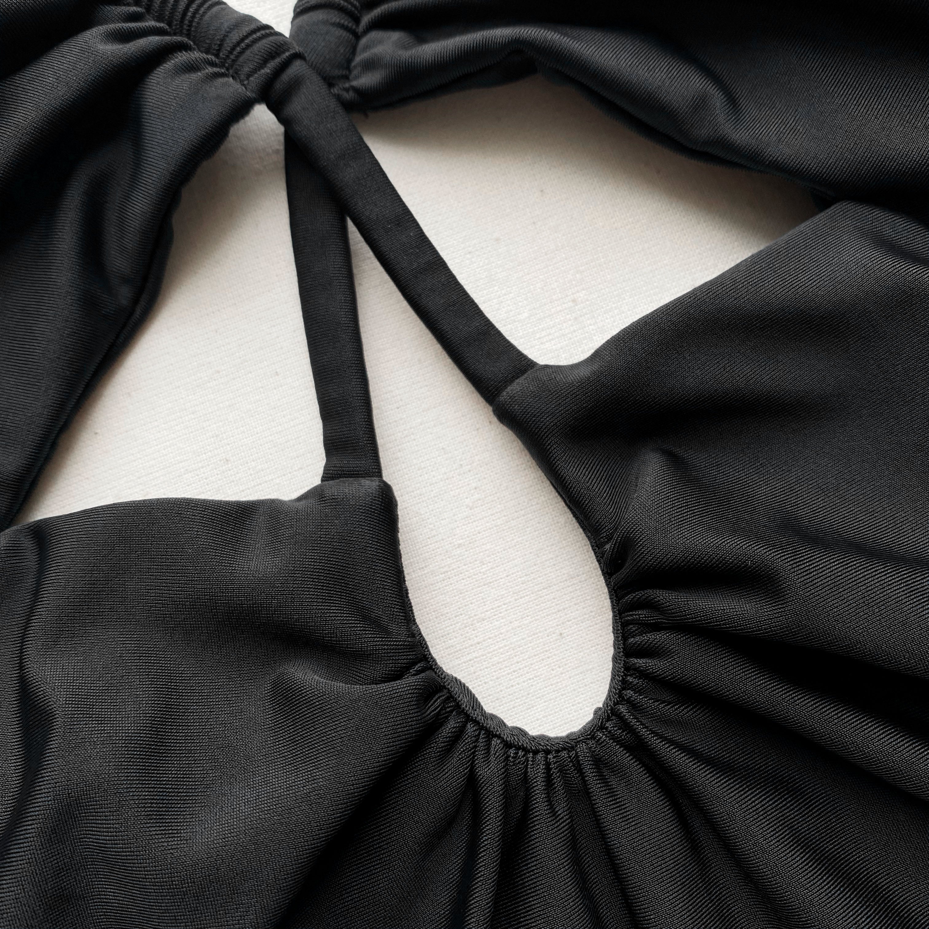 Black Cut Out Halter Neck Swimsuit - 5