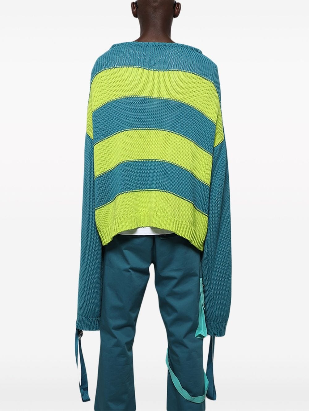 striped extra long-sleeves jumper - 5
