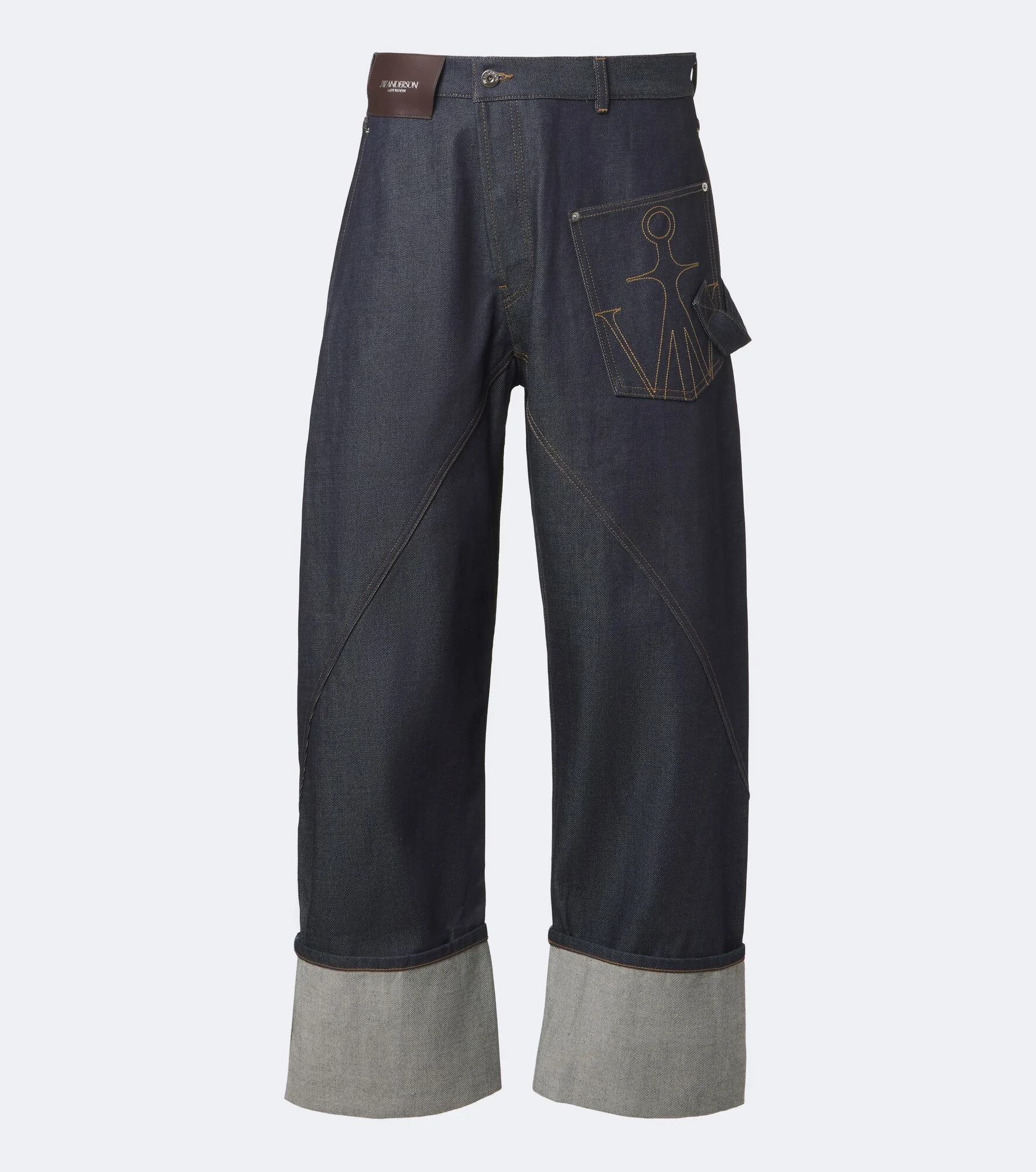 Embroidered wide-leg jeans - 1