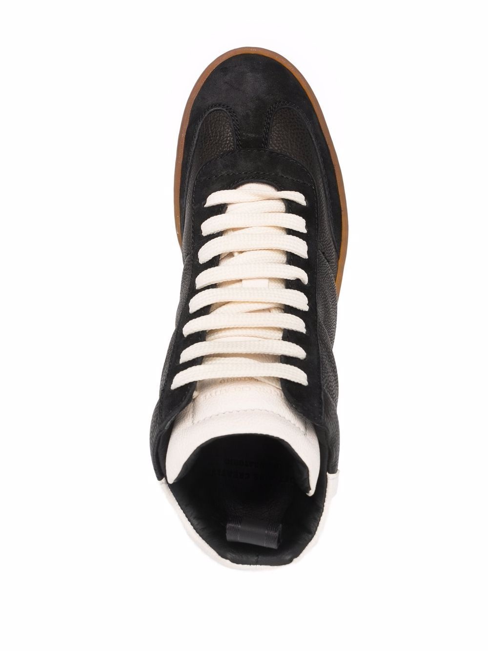 Kombined high-top leather sneakers - 4