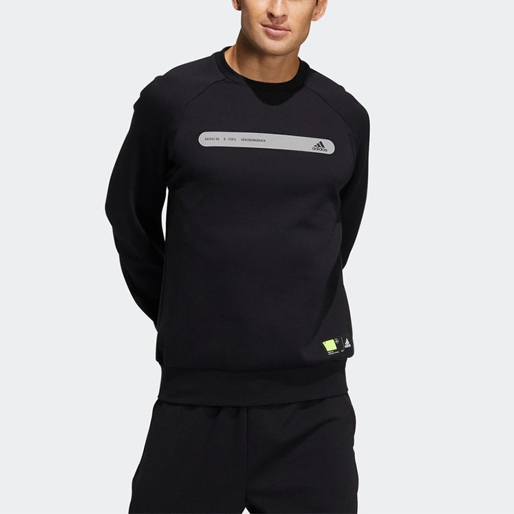 adidas Th Swt Dk Ref Logo Printing Sports Pullover Round Neck Black GP0995 - 3