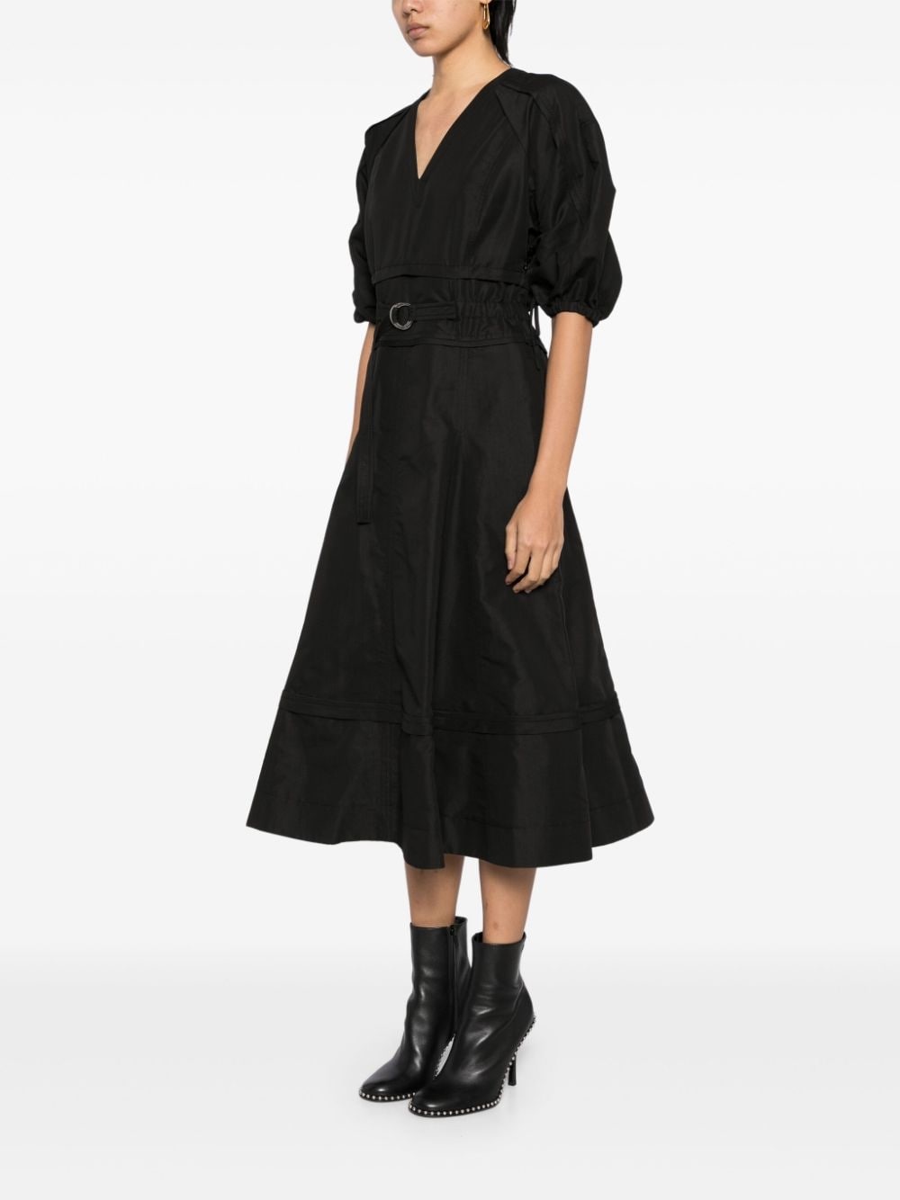 gathered sleeves dress - 3