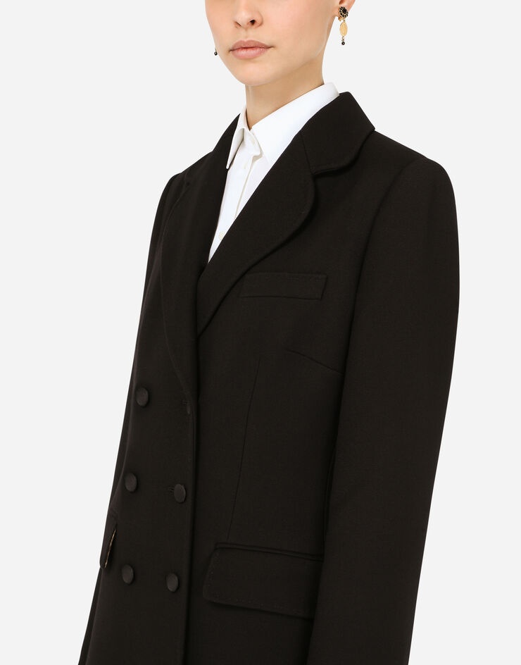 Double-breasted crepe coat - 5