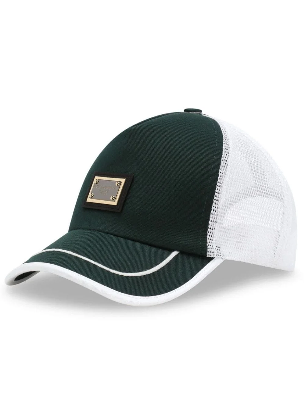 logo-plaque panelled trucker cap - 1