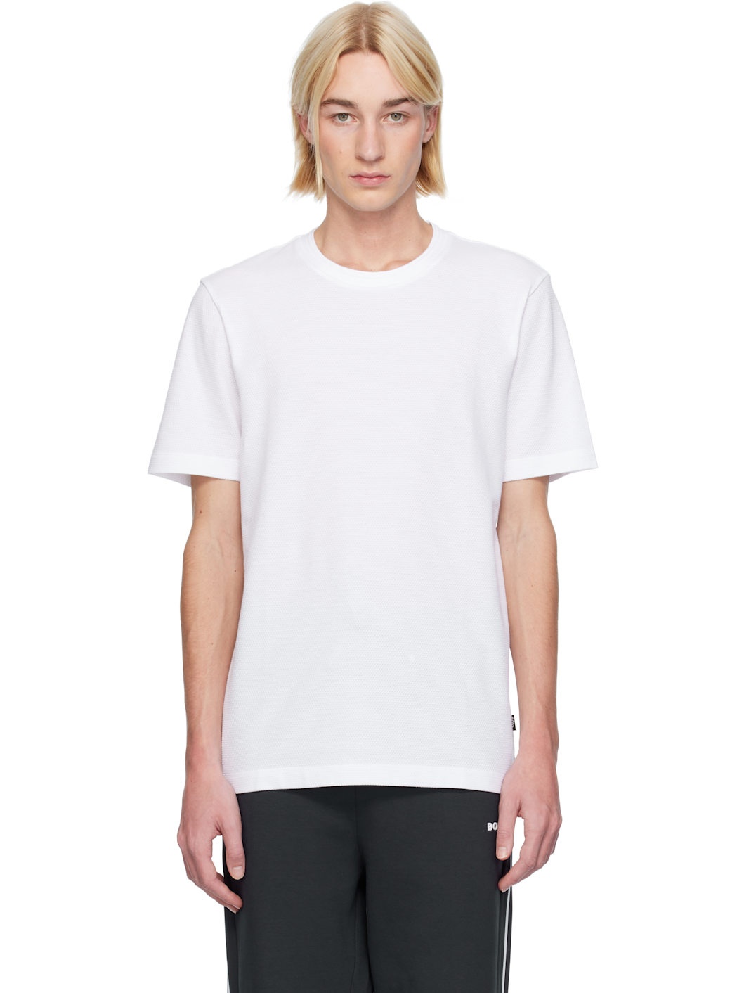 White Jacquard T-shirt - 1