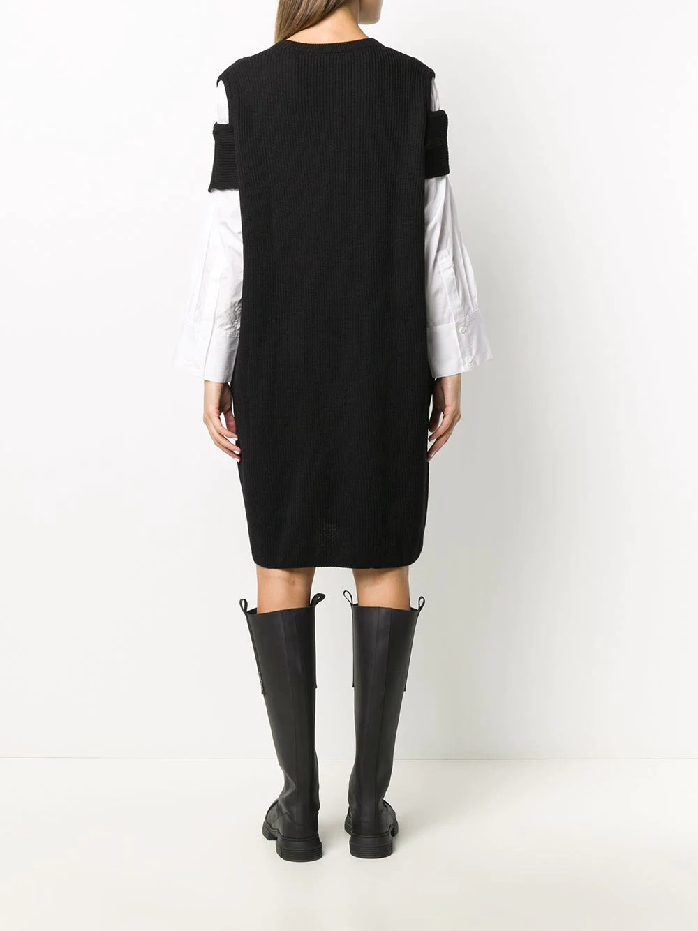 contrast-panel knit dress - 4