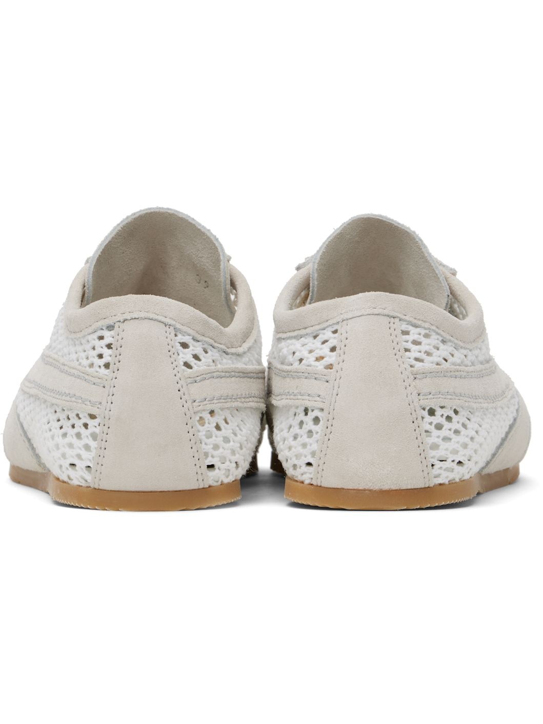 White & Beige Suede Sneakers - 2