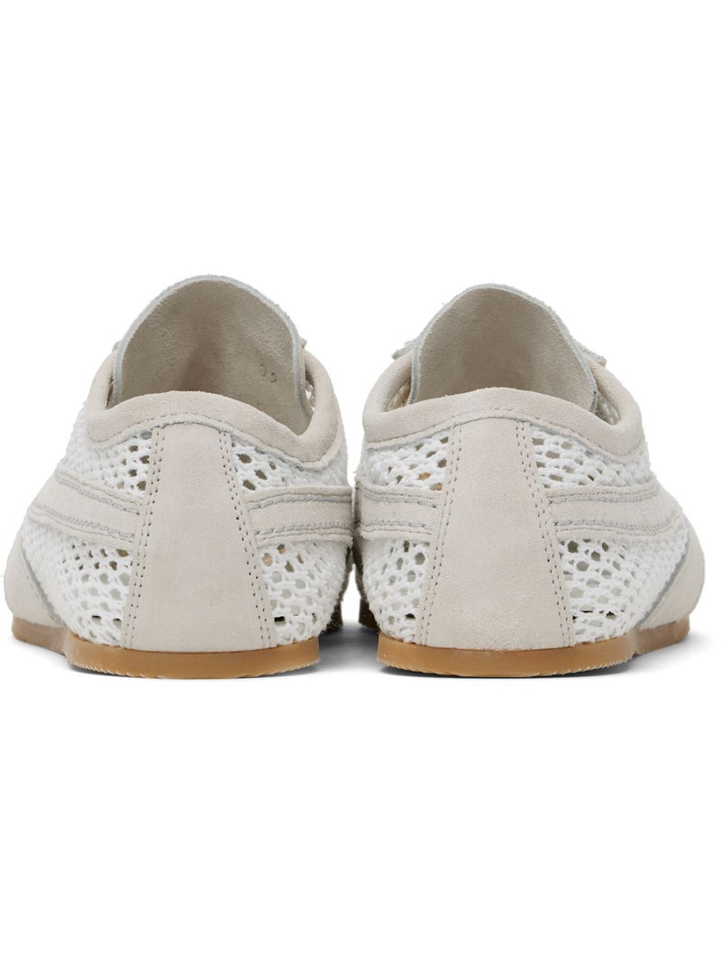 White & Beige Suede Sneakers 2